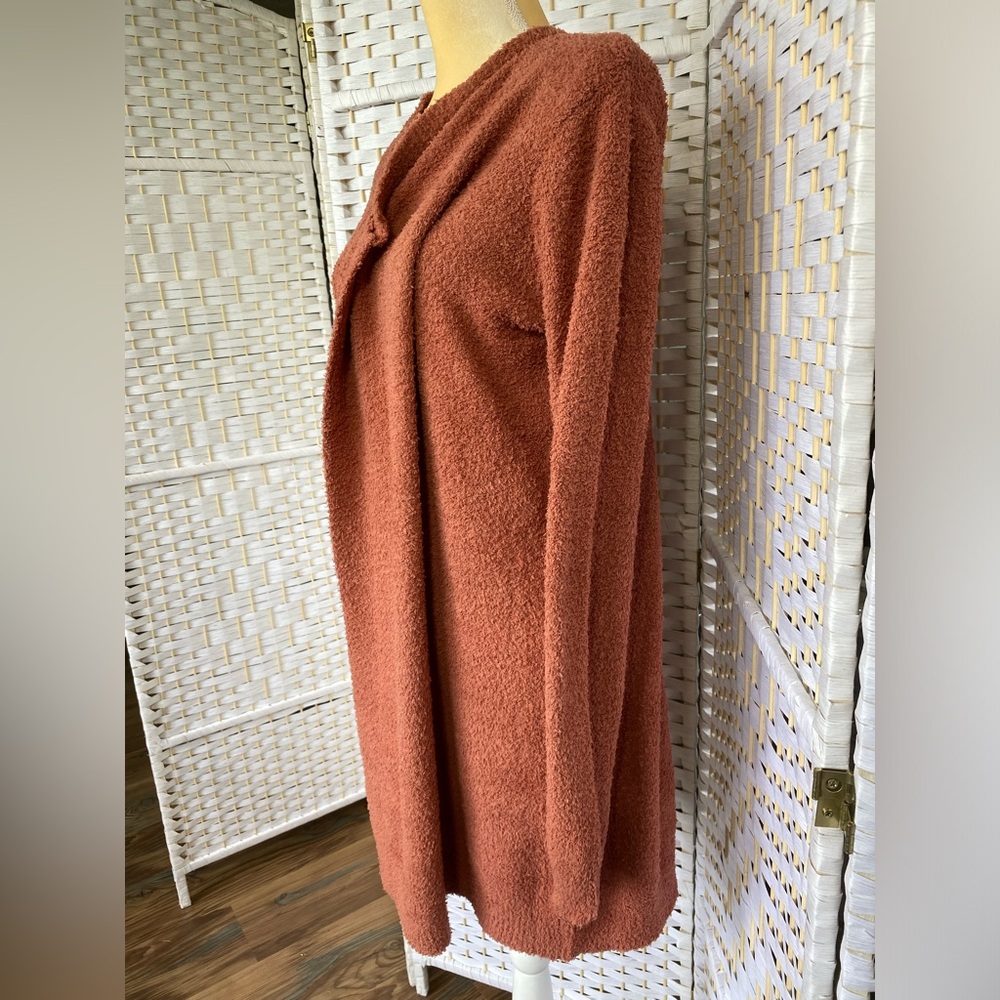 NWT Hem & Thread Cloud Brushed Luxe Soft Cardigan Beautiful Rust Color - Picture 10 of 15